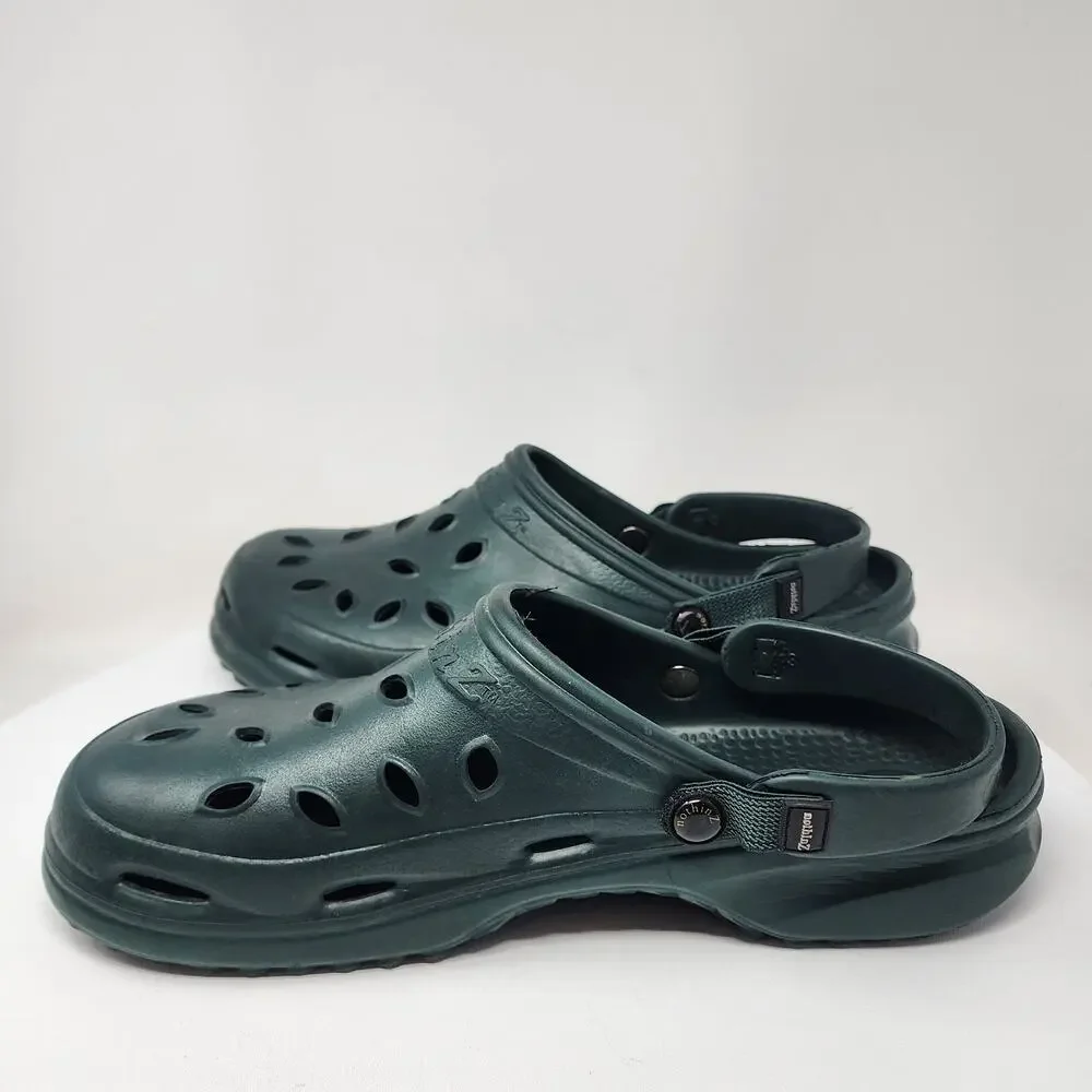 Nothinz Clogs Men 13 Hunter Green Swivel Strap Vented Comfort Lightweight Shoes